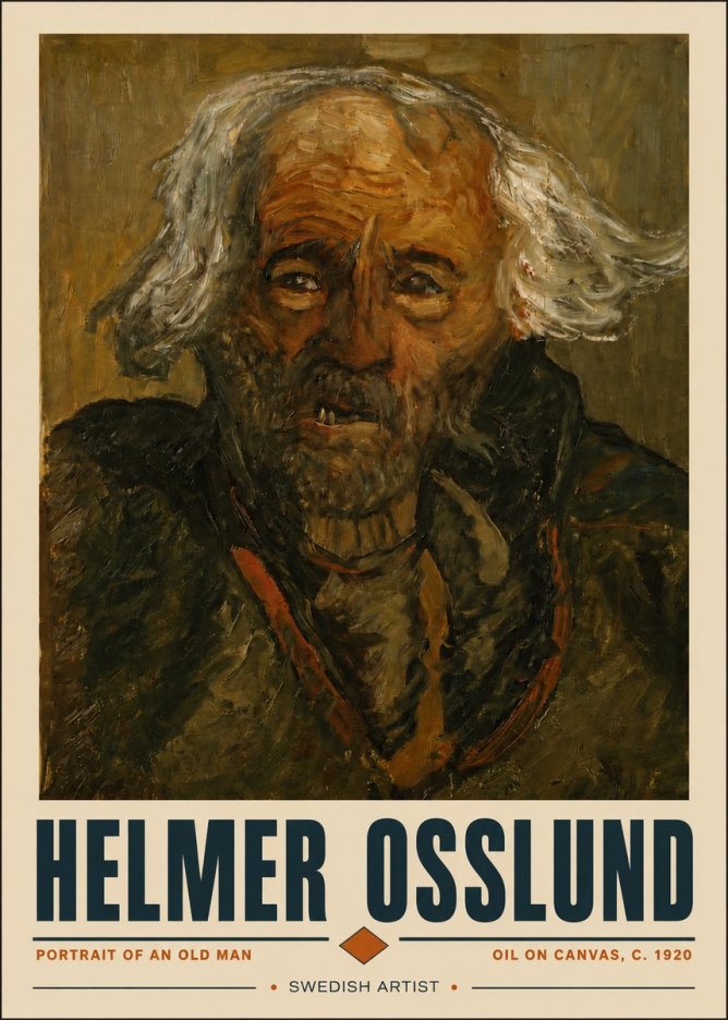 Helmer Osslund Portrait of an Old Man No4 - Poster