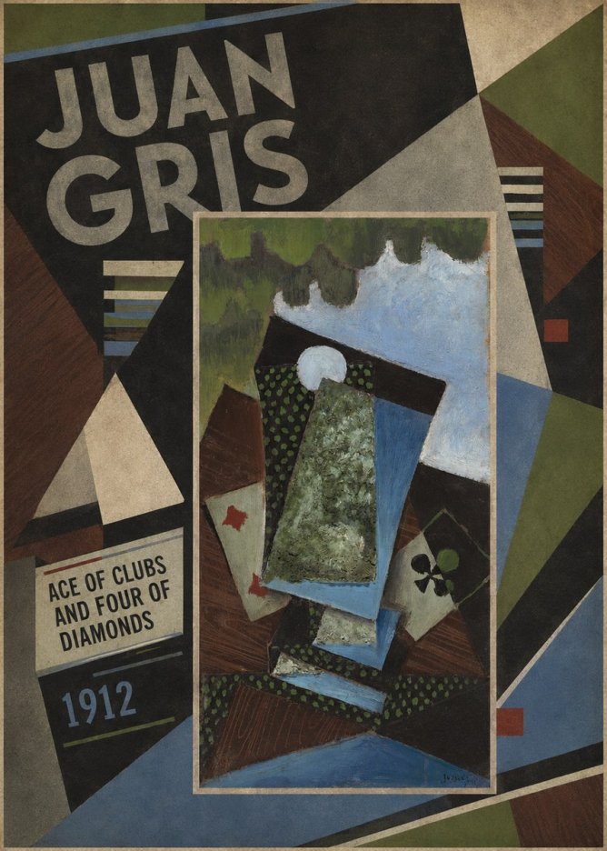 Juan Gris Ace of Clubs and Four of Diamonds No2 - Poster