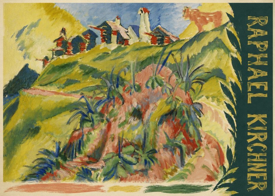 Raphael Kirchner Hillside Dwellings with Alpine Cow No6 - Poster