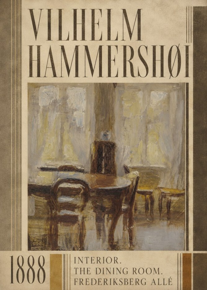 Vilhelm Hammershøi Interior. the Dining Room. Frederiksberg Allé No4 - Poster