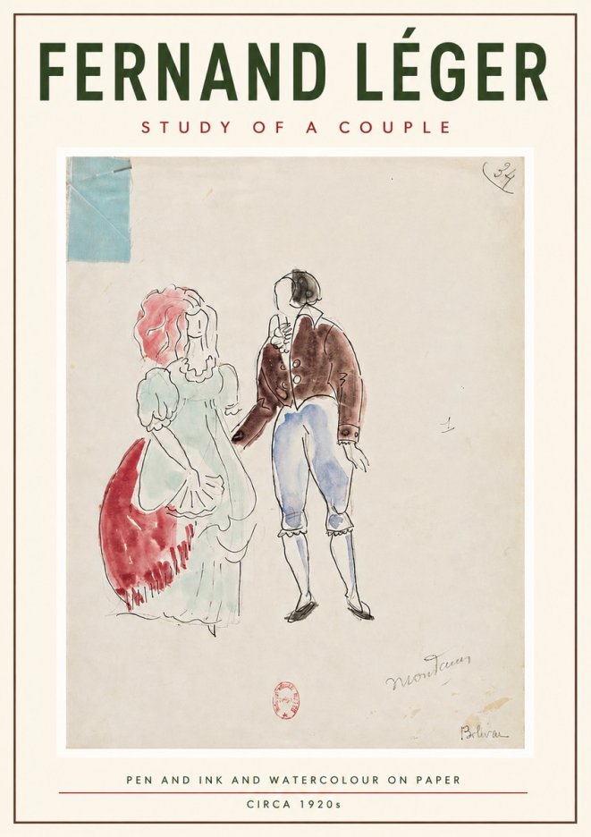Fernand Léger Study of a Couple No4 - Poster