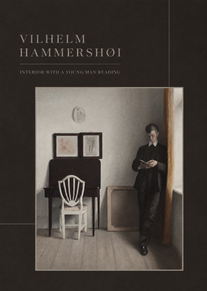 Vilhelm Hammershøi Interior with a Young Man Reading No3 - Poster