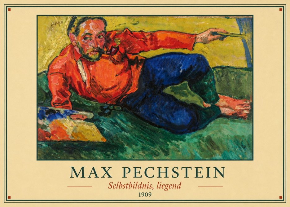 Max Pechstein Selbstbildnis, Liegend No3 - Poster