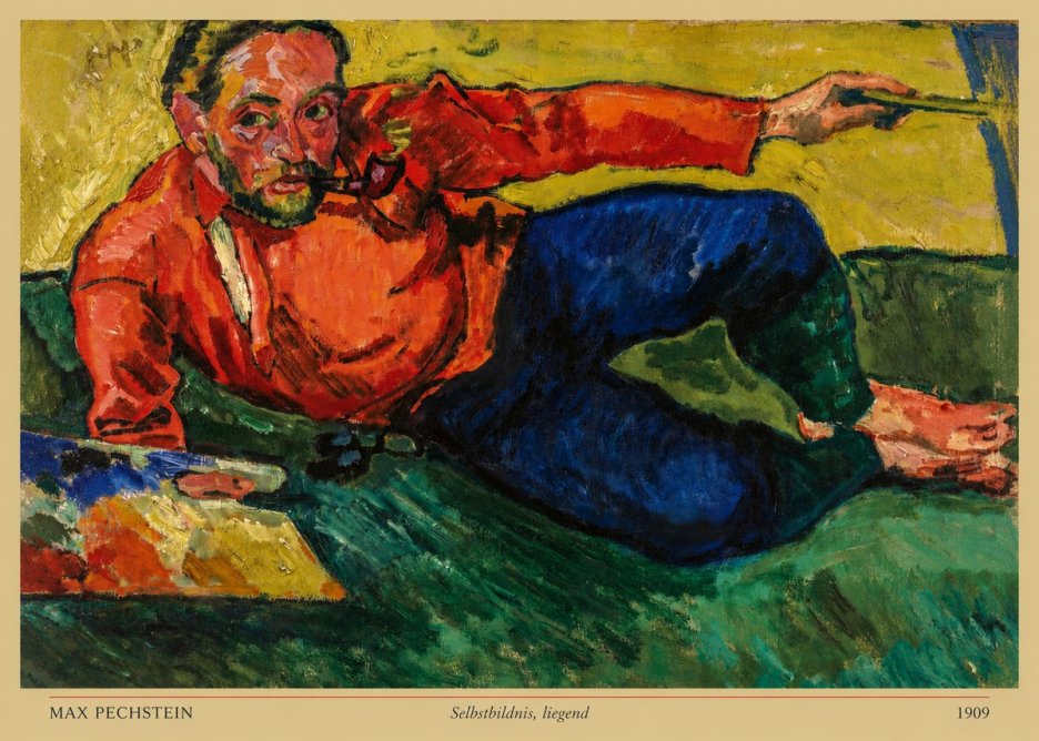 Max Pechstein Selbstbildnis, Liegend No4 - Poster