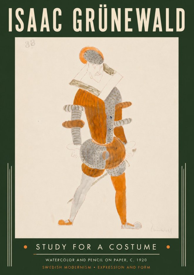 Isaac Grünewald Study for a Costume II No6 - Poster