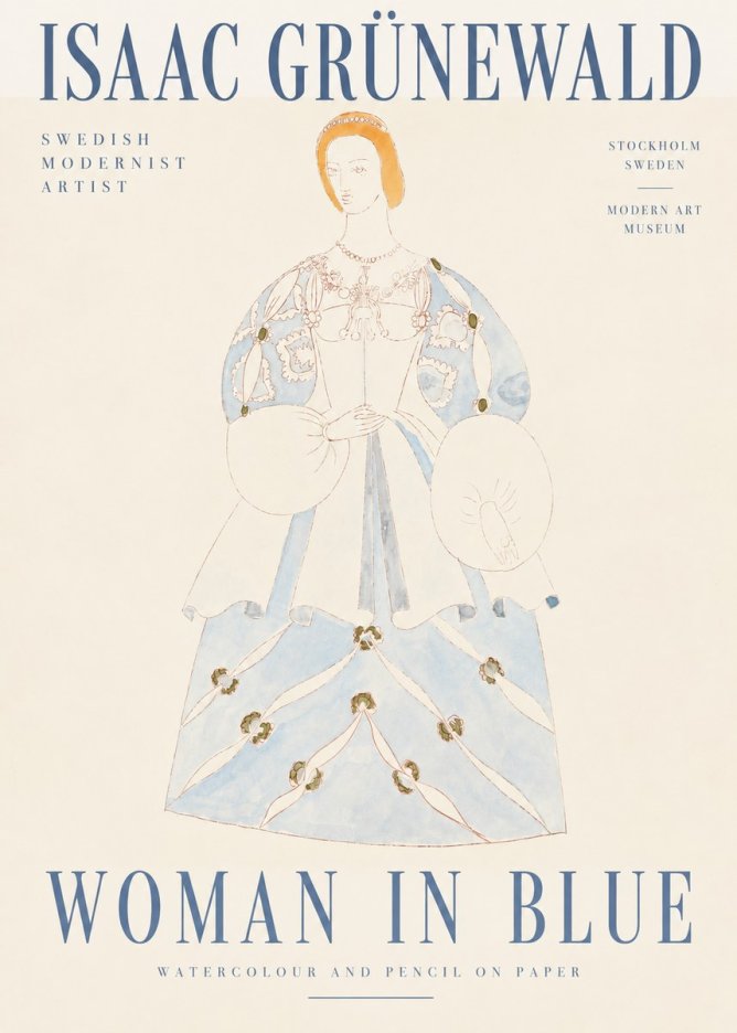 Isaac Grünewald Study of a Woman in Costume No4 - Poster