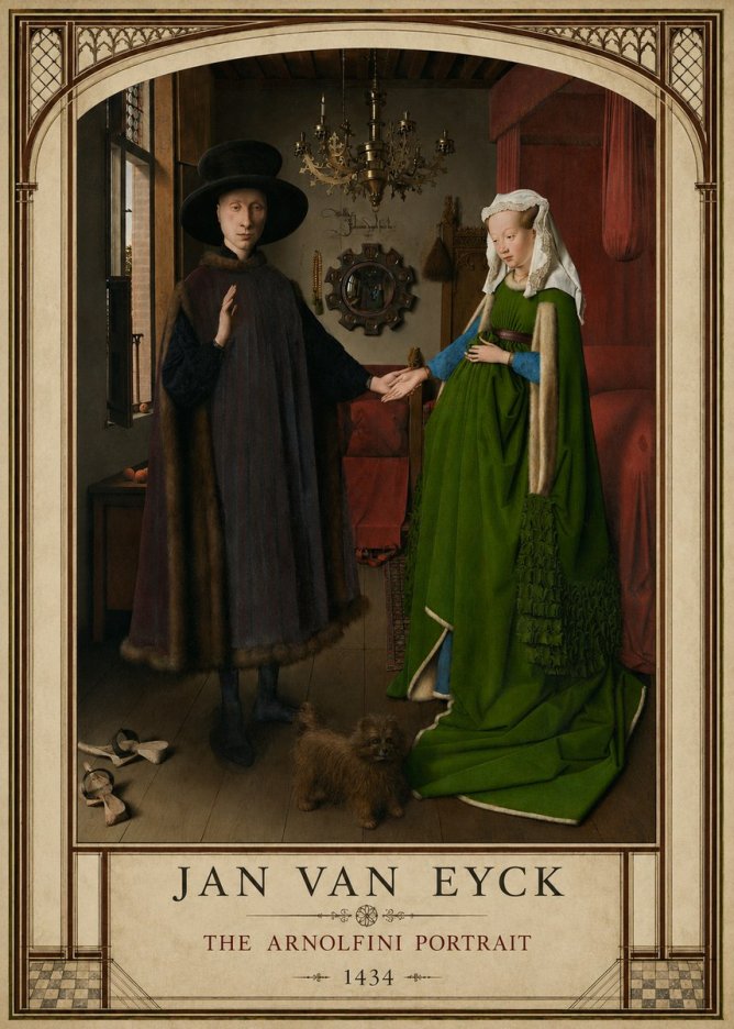 Jan van Eyck The Arnolfini Portrait V No3 - Poster