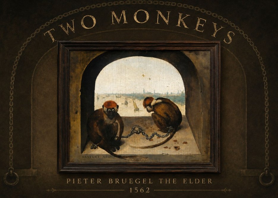 Pieter Bruegel Two Monkeys III No2 - Poster