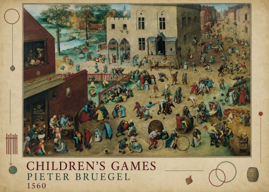 Pieter Bruegel Children's Games III No4 - Poster