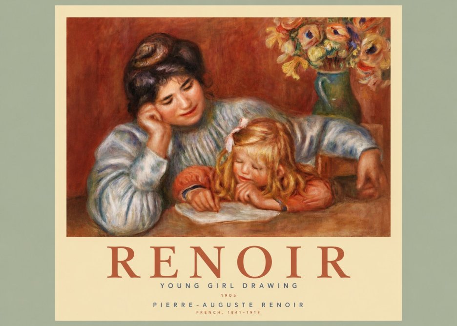 Renoir Young Girl Drawing No2 - Poster