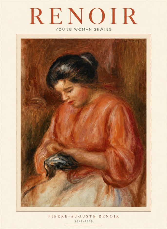 Renoir Young Woman Sewing I No1 - Poster