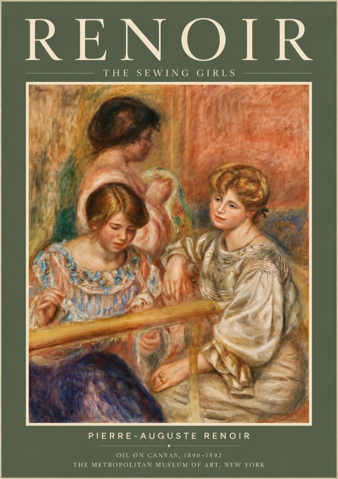 Renoir The Sewing Girls No5 - Poster