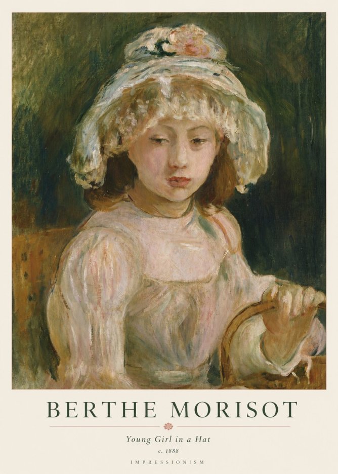 Berthe Morisot Young Girl in a Hat No1 - Poster