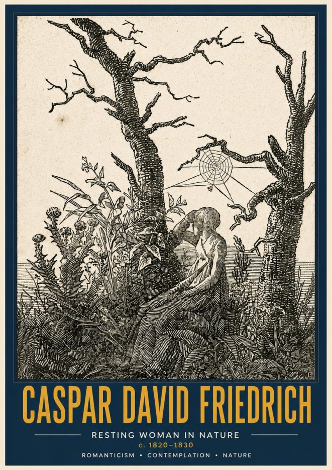 Caspar David Friedrich Resting Woman in Nature No4 - Poster