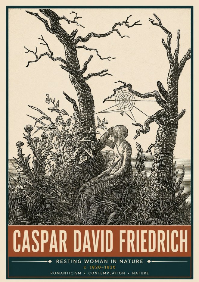 Caspar David Friedrich Resting Woman in Nature No5 - Poster