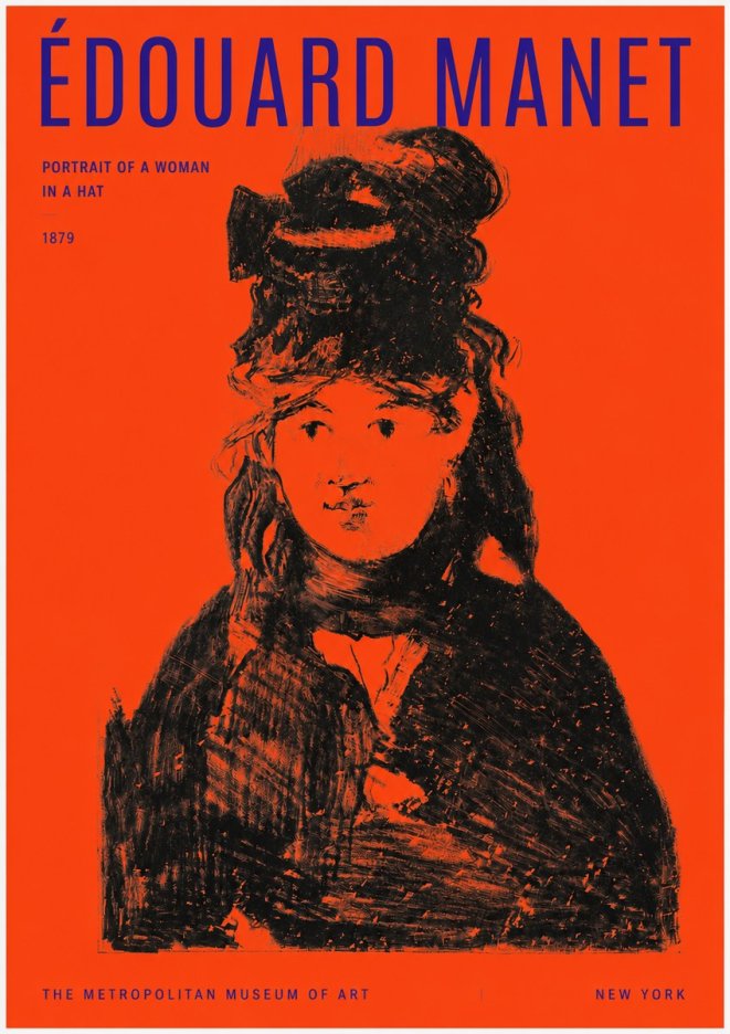 Édouard Manet Portrait of a Woman in a Hat No2 - Poster
