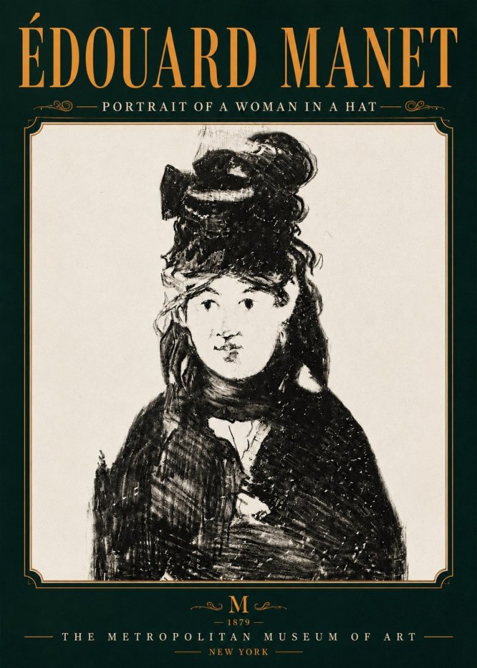 Édouard Manet Portrait of a Woman in a Hat No6 - Poster