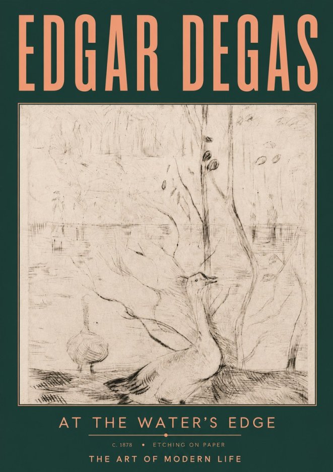 Edgar Degas At the Water's Edge No4 - Poster