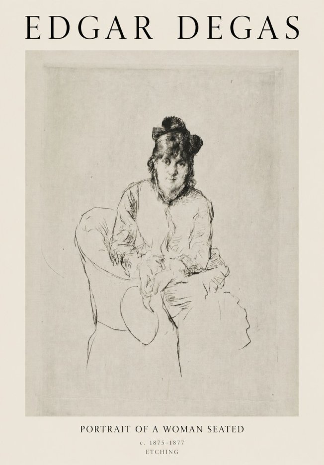 Edgar Degas Portrait of a Woman Seated No1 - Poster