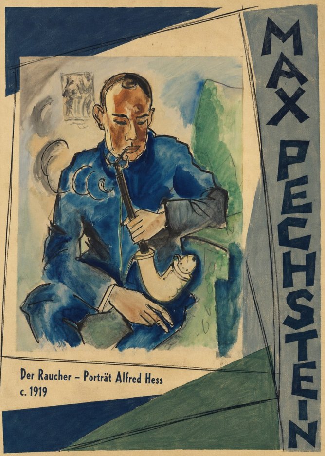Max Pechstein Der Raucher – Porträt Alfred Hess No3 - Poster