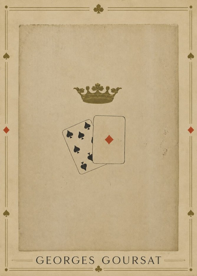 Georges Goursat Crown and Playing Cards No1 - Poster