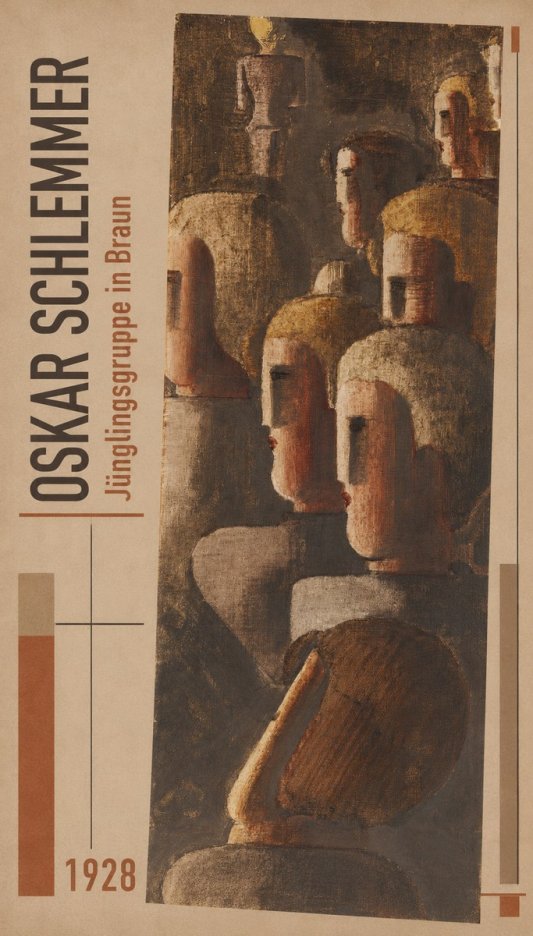 Oskar Schlemmer Jünglingsgruppe in Braun No2 - Poster