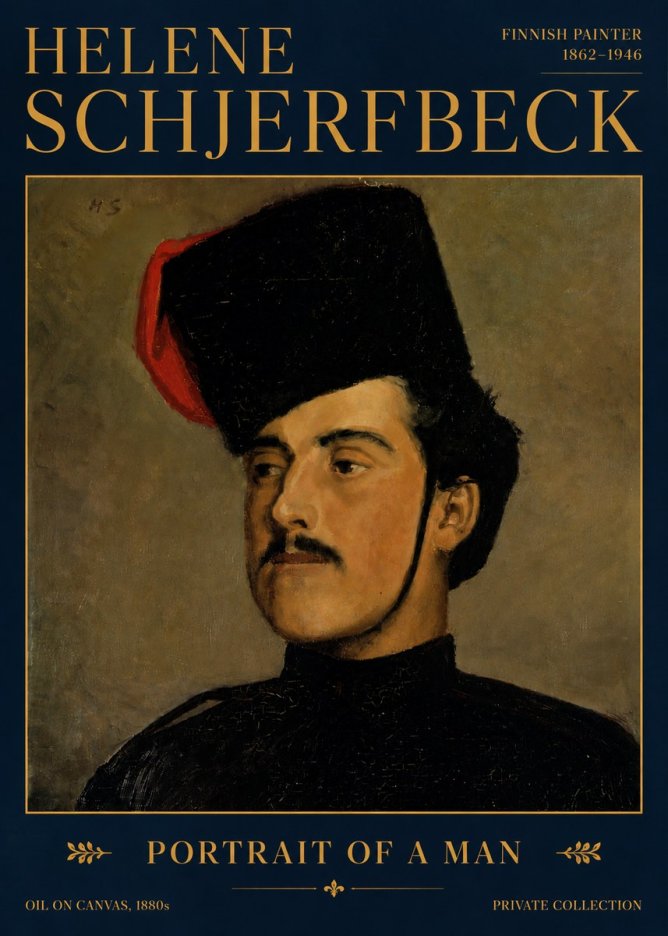 Helene Schjerfbeck Portrait of a Man II No4 - Poster