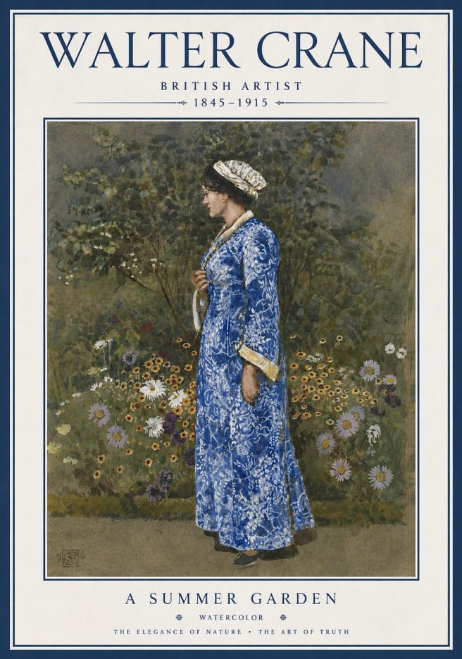 Walter Crane A Summer Garden No5 - Poster