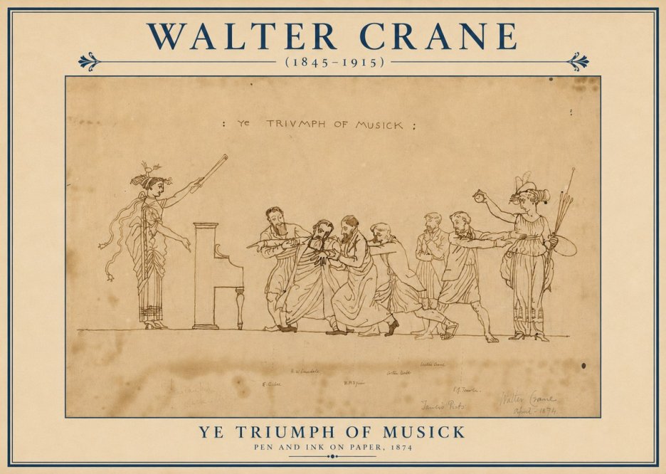 Walter Crane Ye Triumph of Musick No3 - Poster