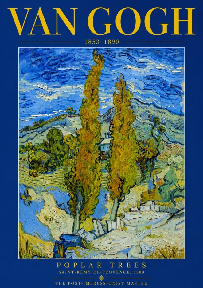 Van Gogh Poplar Trees No4 - Poster