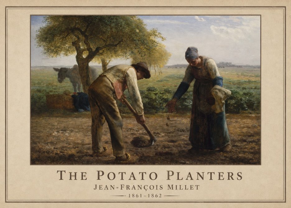Jean-François Millet The Potato Planters No1 - Poster