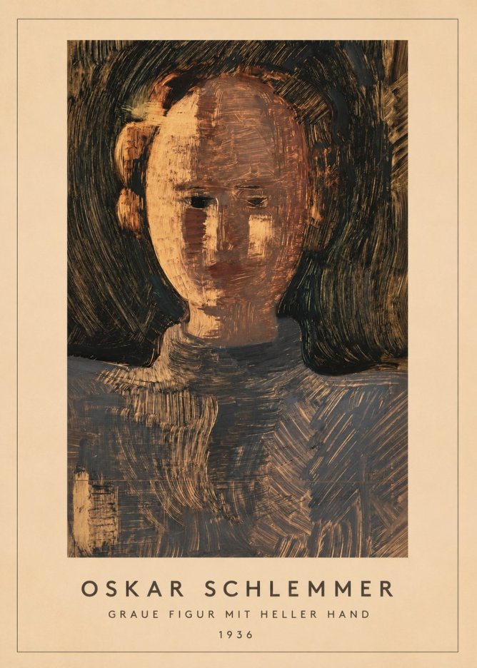 Oskar Schlemmer Graue Figur Mit Heller Hand No3 - Poster