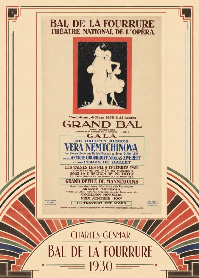 Charles Gesmar Bal De La Fourrure Théâtre National De L'opéra No3 - Poster