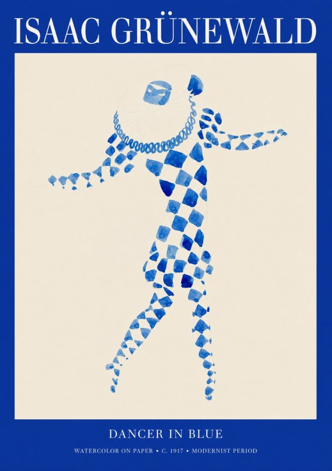Isaac Grünewald Dancer in Blue No1 - Poster