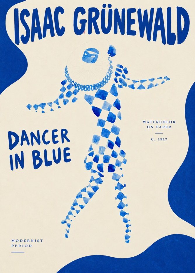 Isaac Grünewald Dancer in Blue No4 - Poster