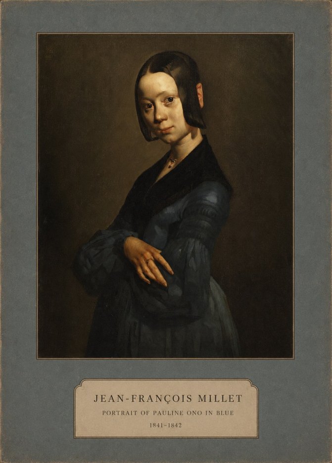Jean-François Millet Portrait of Pauline Ono in Blue No2 - Poster