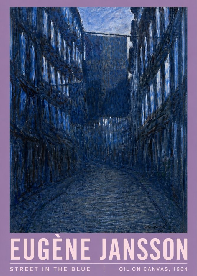 Eugène Jansson Street in the Blue No3 - Poster