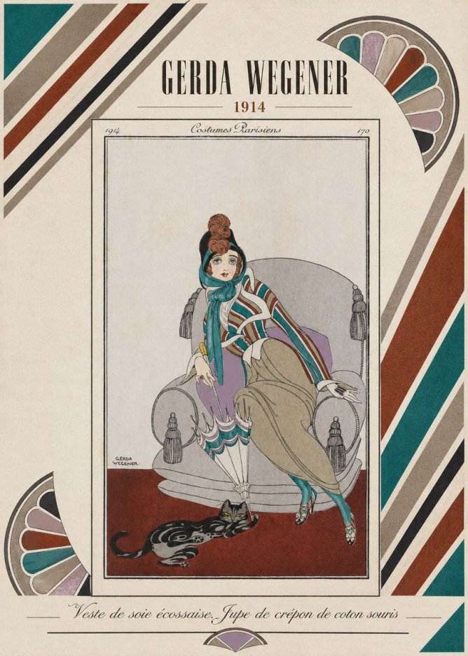 Gerda Wegener Veste De Soie Écossaise. Jupe De Crépon De Coton Souris. No5 - Poster