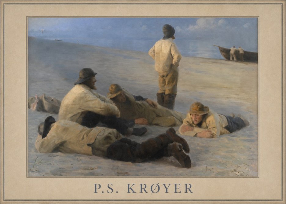 P.S. Krøyer Fishermen on Skagen Beach No1 - Poster