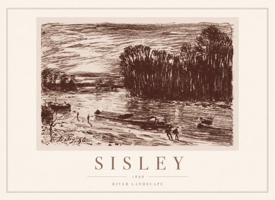 Sisley River Landscape No1 - Poster