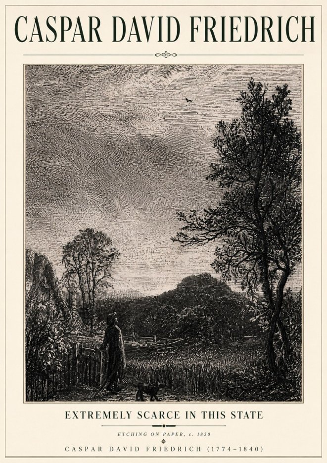 Caspar David Friedrich Extremely Scarce in This State No6 - Poster