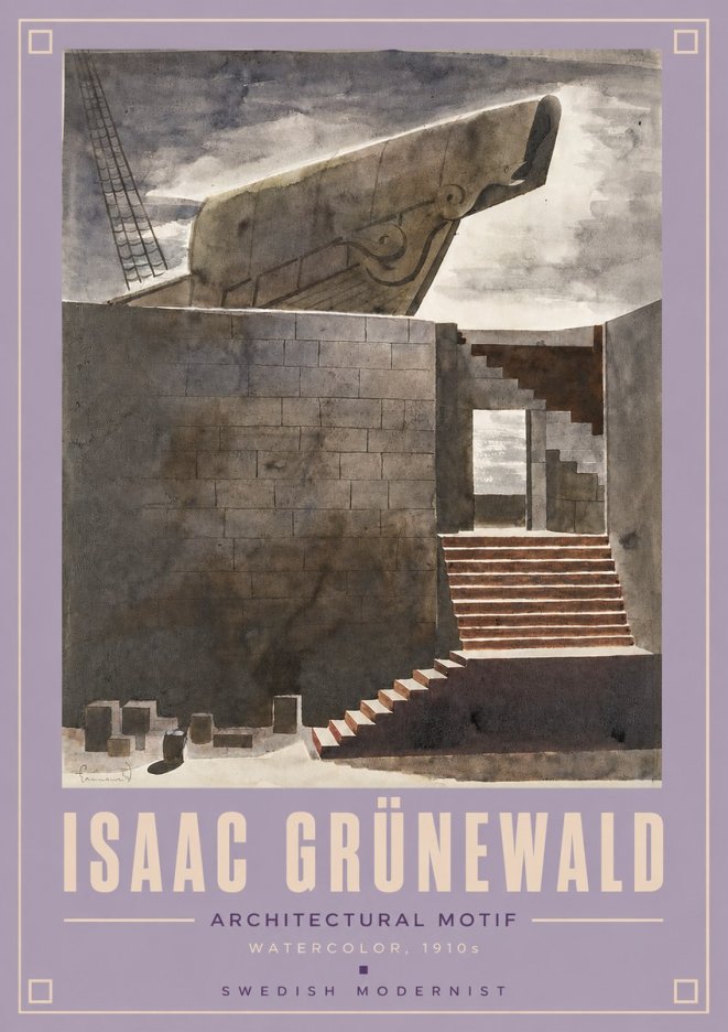 Isaac Grünewald Architectural Motif II No4 - Poster