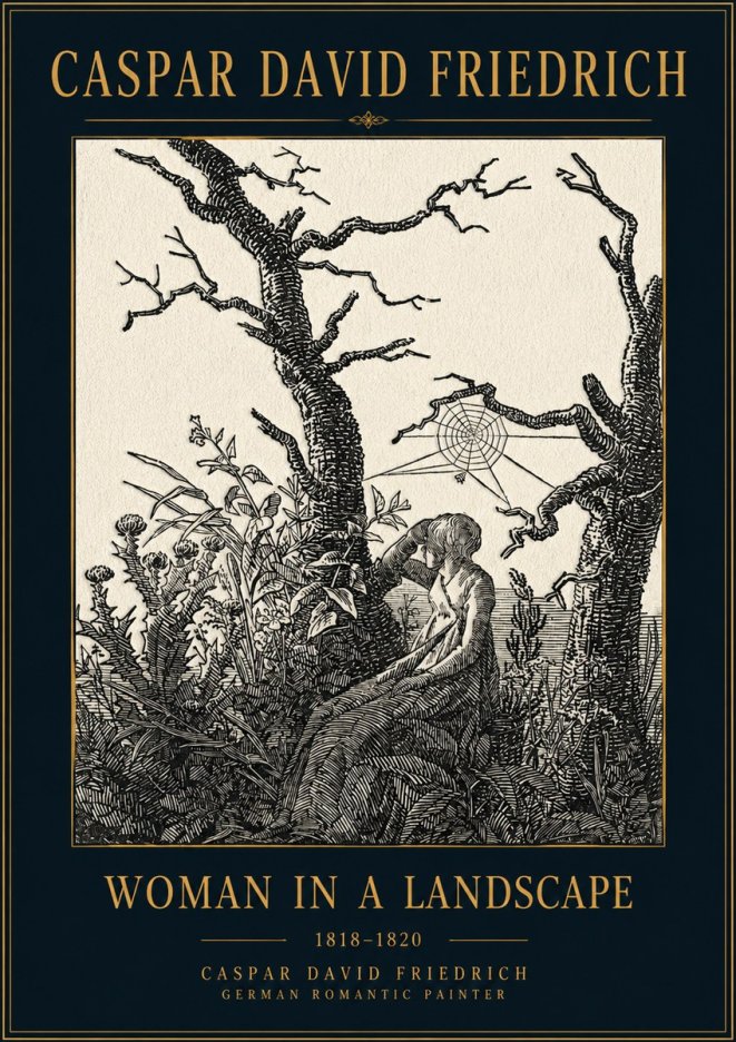 Caspar David Friedrich Woman in a Landscape No4 - Poster
