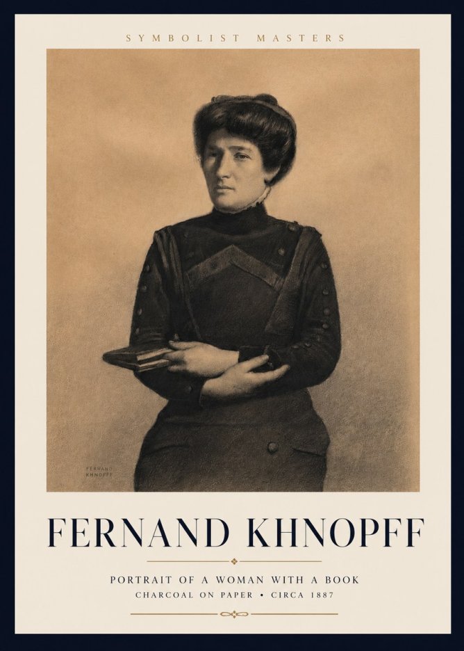 Fernand Khnopff Portrait of a Woman with a Book No3 - Poster