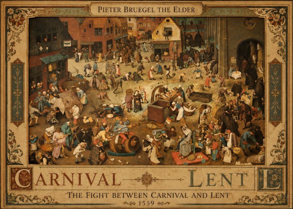 Pieter Bruegel The Fight Between Carnival and Lent III No3 - Poster