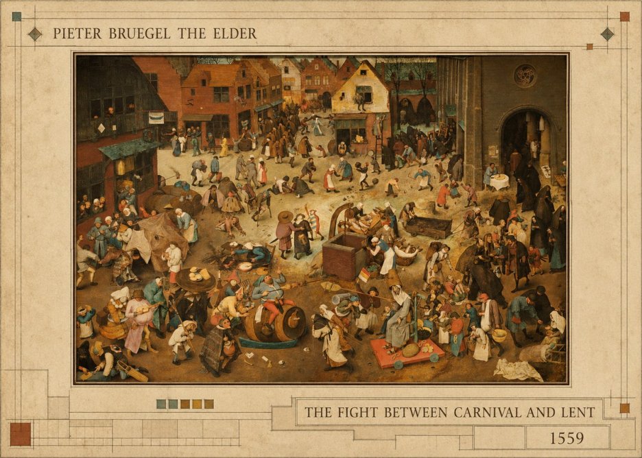 Pieter Bruegel The Fight Between Carnival and Lent III No4 - Poster