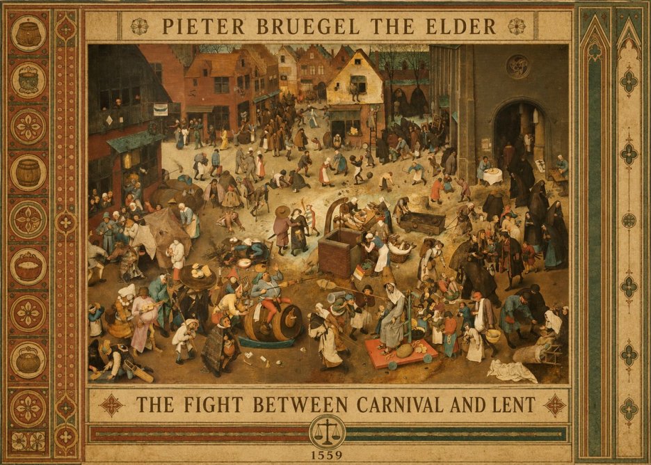 Pieter Bruegel The Fight Between Carnival and Lent III No6 - Poster