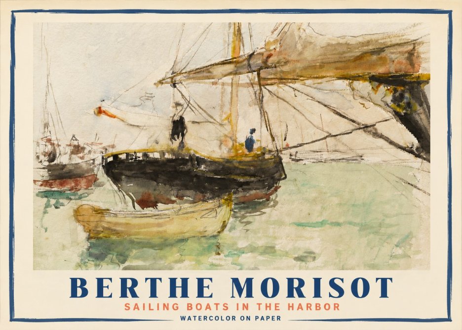 Berthe Morisot Sailing Boats in the Harbor No3 - Poster