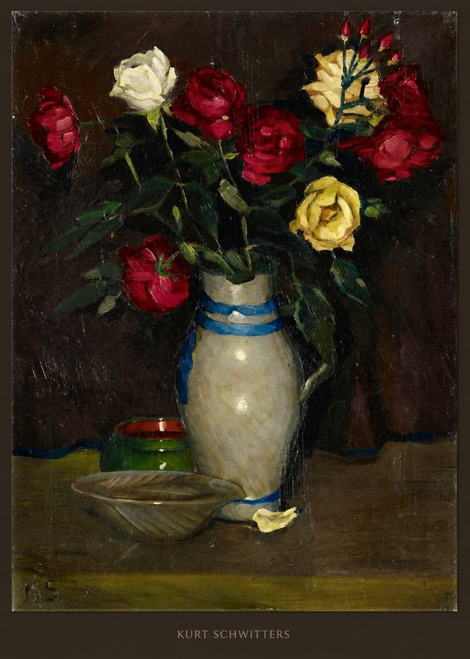 Kurt Schwitters Still Life with Roses No6 - Poster