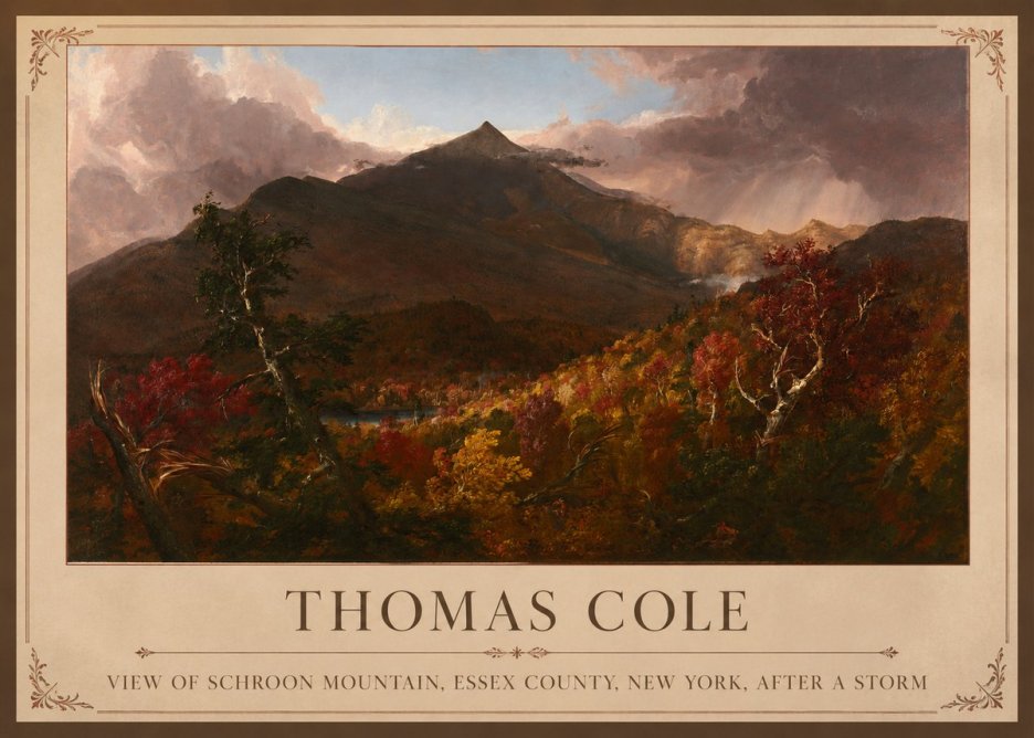 Thomas Cole View of Schroon Mountain, Essex County, New York, After a Storm No1 - Poster